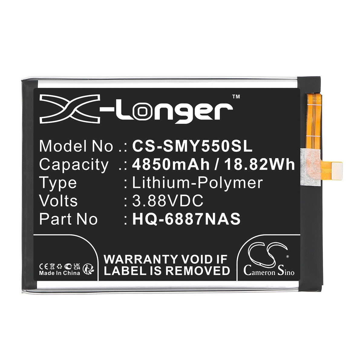 Replacement Battery for Samsung Galaxy F55 5G – Mobile, SmartPhone – 4850mAh / 3.88V