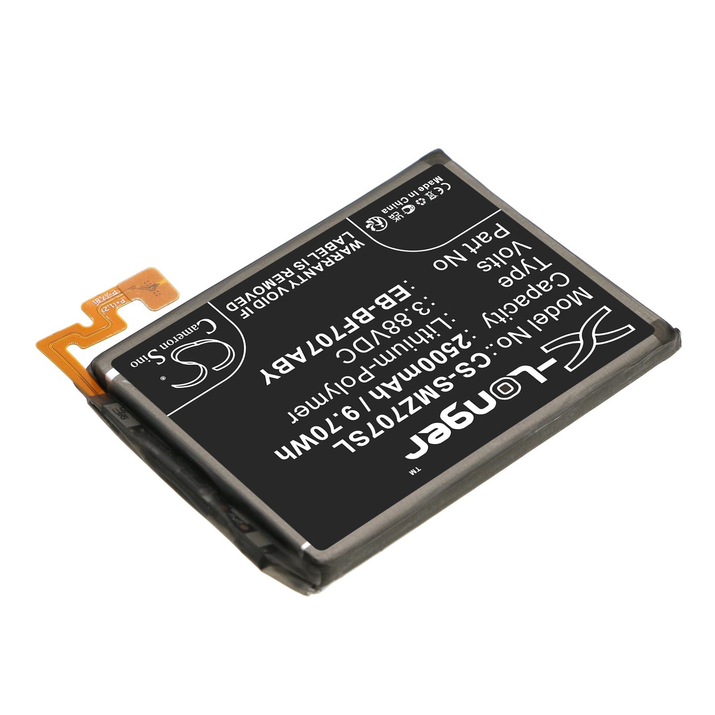 Replacement Battery for Samsung  Galaxy Z Flip 5G – Mobile, SmartPhone – 2500mAh / 9.70Wh / 3.88V