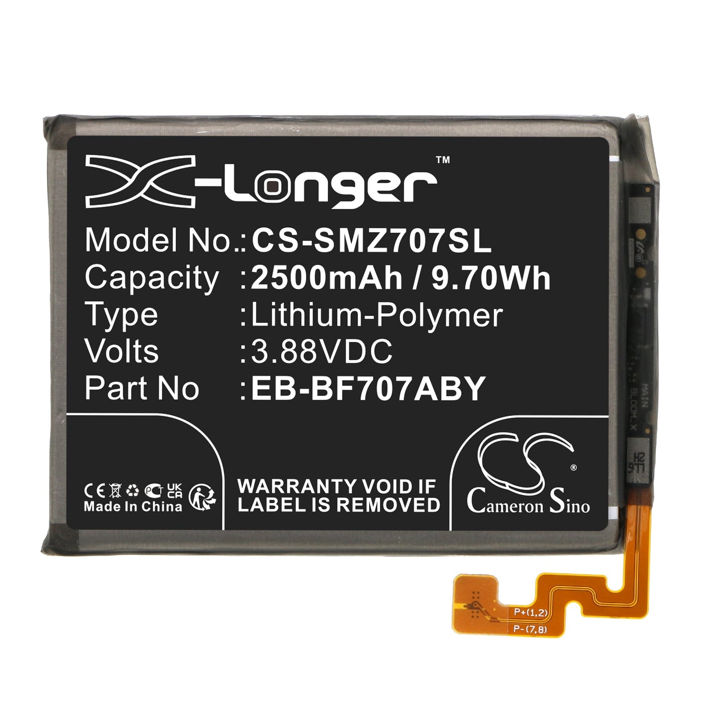 Replacement Battery for Samsung  Galaxy Z Flip 5G – Mobile, SmartPhone – 2500mAh / 9.70Wh / 3.88V