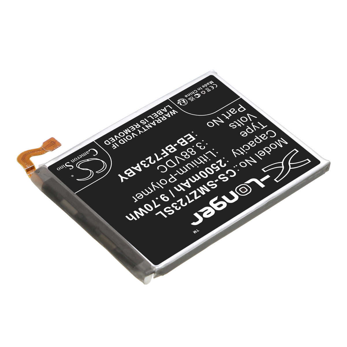 Replacement Battery for Samsung Galaxy Z Flip 4 – Mobile, SmartPhone – 2500mAh / 3.88V