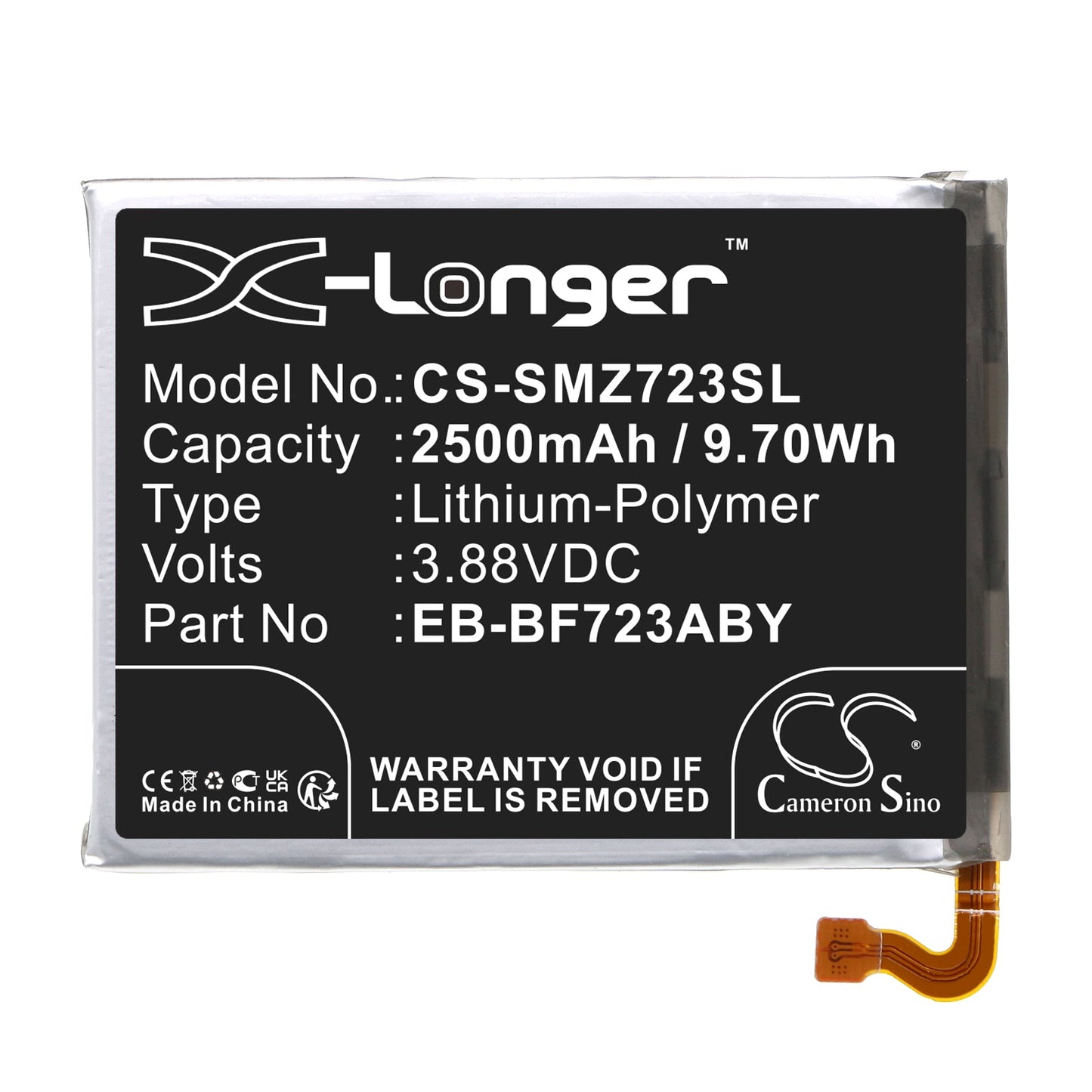 Replacement Battery for Samsung  Galaxy Z Flip 4 – Mobile, SmartPhone – 2500mAh / 9.70Wh / 3.88V