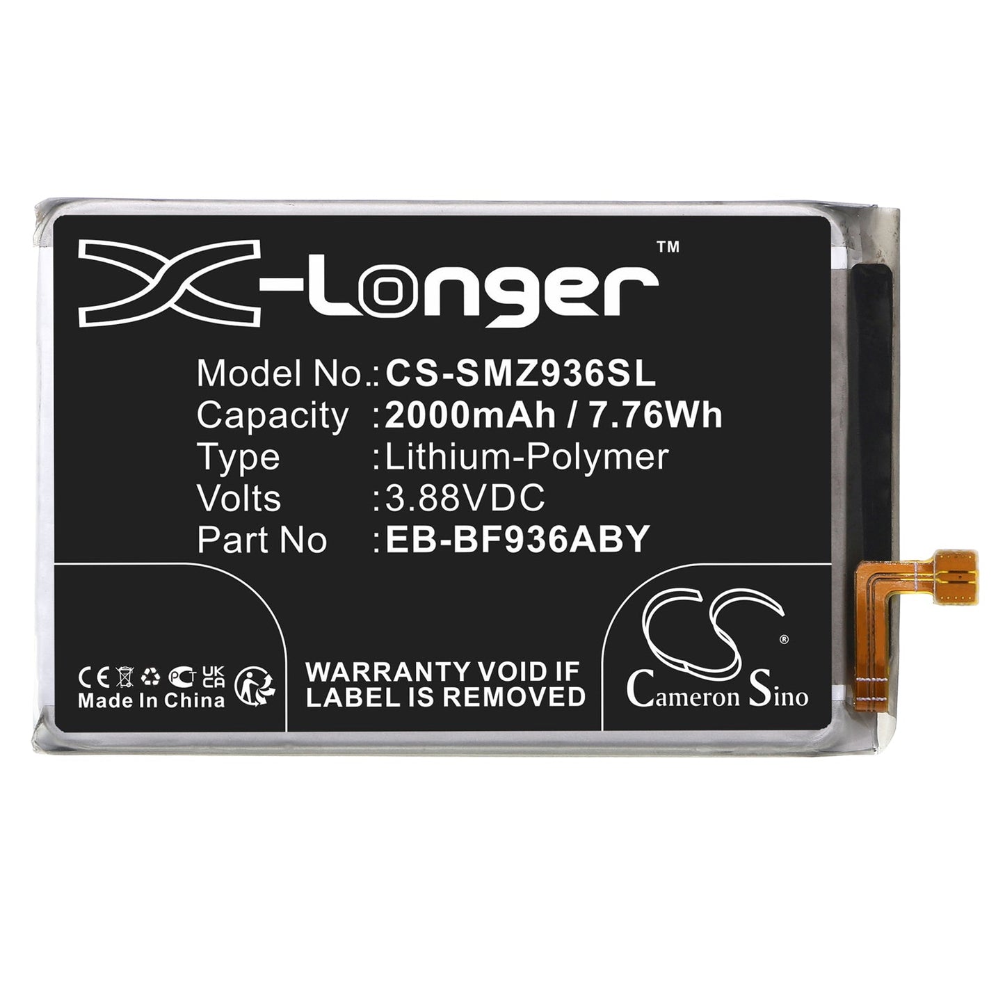 Replacement Battery for Samsung  Galaxy Z Fold4 – Mobile, SmartPhone – 2000mAh / 7.76Wh / 3.88V