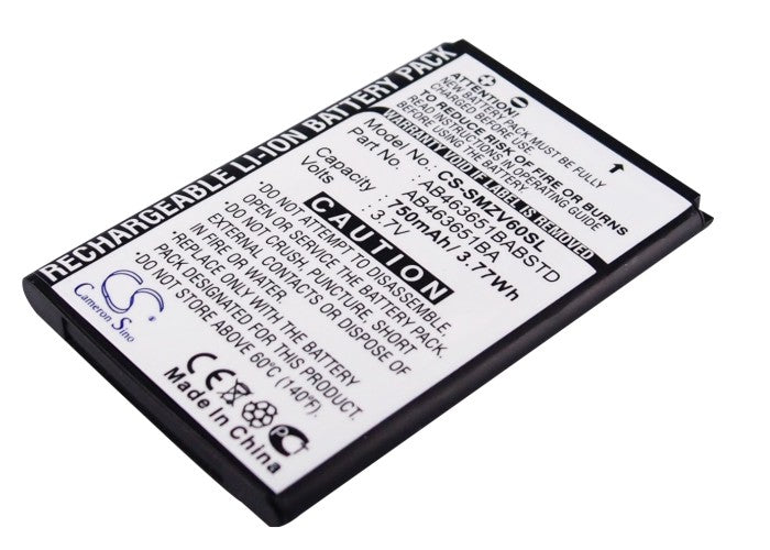 Replacement Battery for Samsung SGH-ZV60 – Mobile, SmartPhone – 750mAh / 3.7V - image 1