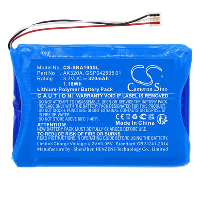 Replacement Battery for Snom  A190 – Wireless Headset – 320mAh / 1.18Wh / 3.7V