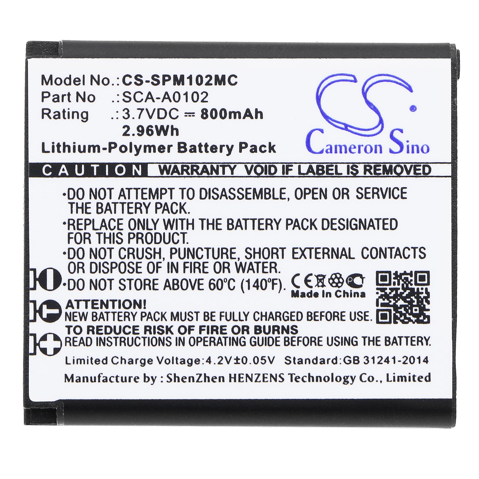 Replacement Battery for Sena Sena Prism – Camera – 800mAh / 3.7V - image 3
