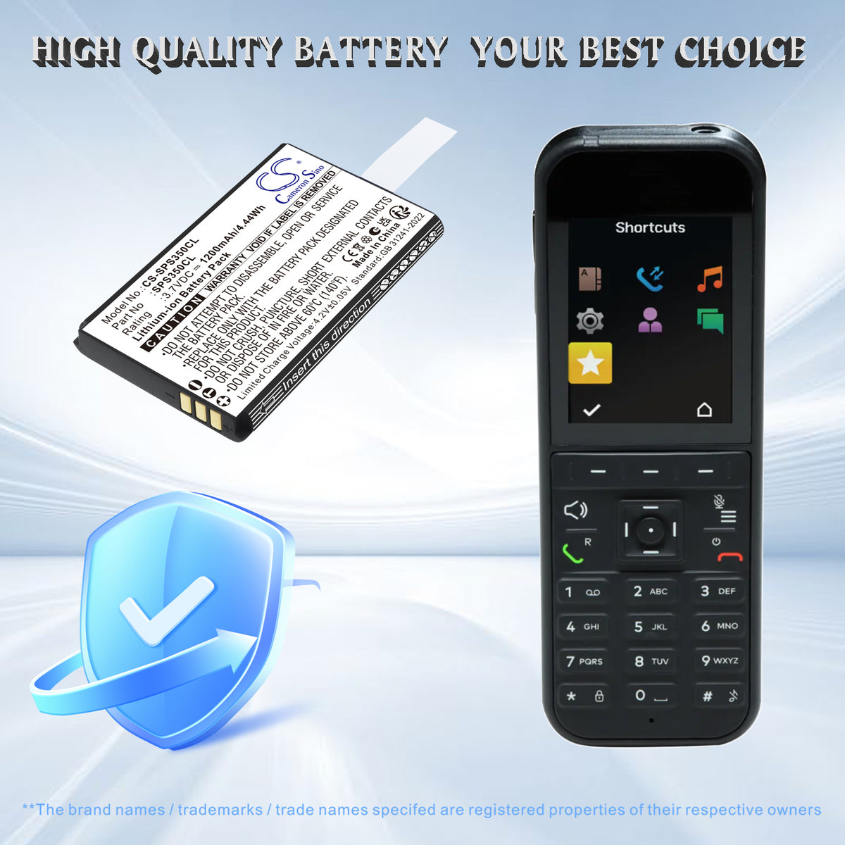 Replacement Battery for SpectraLink S35 DECT Handset – Cordless Phone – 1200mAh / 3.7V