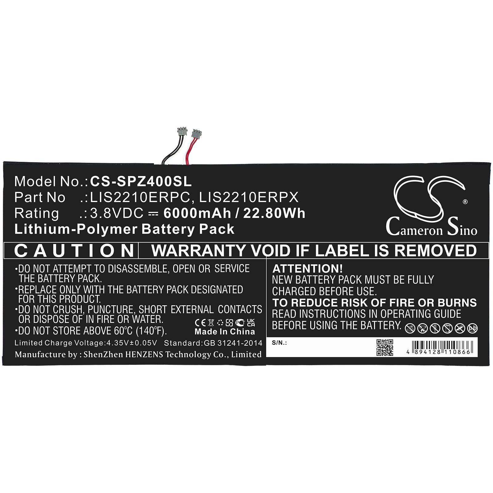 Replacement Battery for Sony Xperia Z4 Tablet SGP712 – Tablet – 6000mAh / 3.8V - image 3
