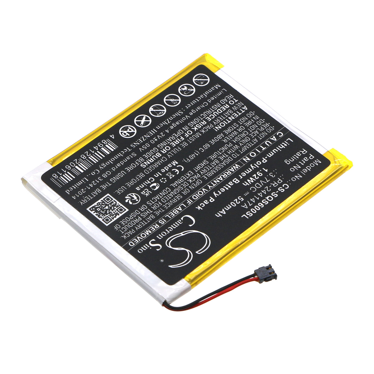 Replacement Battery for Square S6 – Payment Terminal – 520mAh / 3.7V