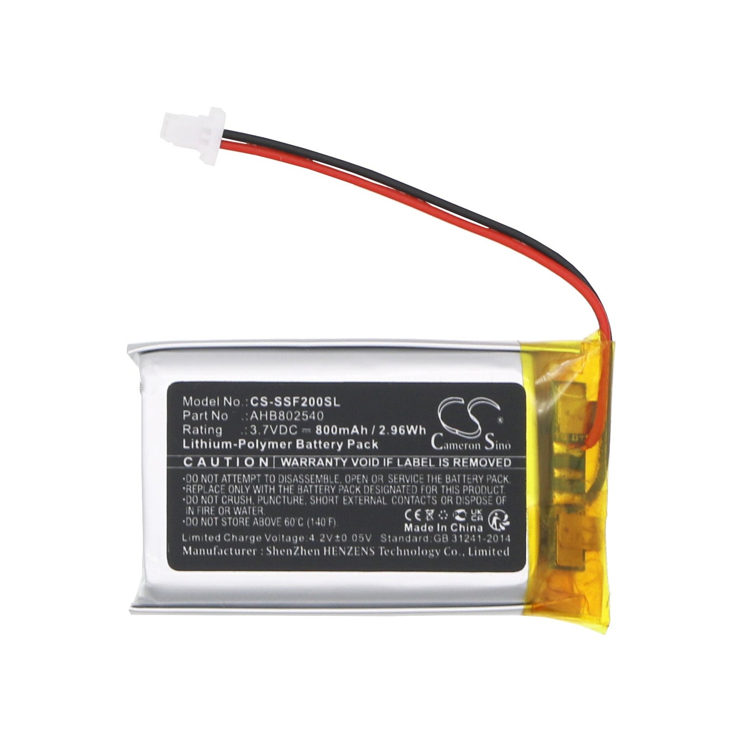 Replacement Battery for Sena  SF2 – Wireless Headset – 800mAh / 2.96Wh / 3.7V
