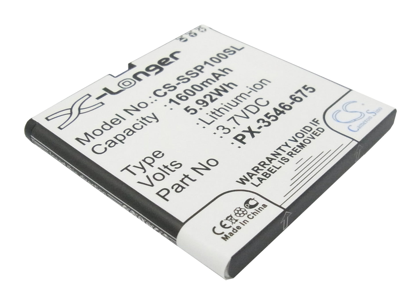 Replacement Battery for Simvalley SP-100 – Mobile, SmartPhone – 1600mAh / 3.7V - image 1
