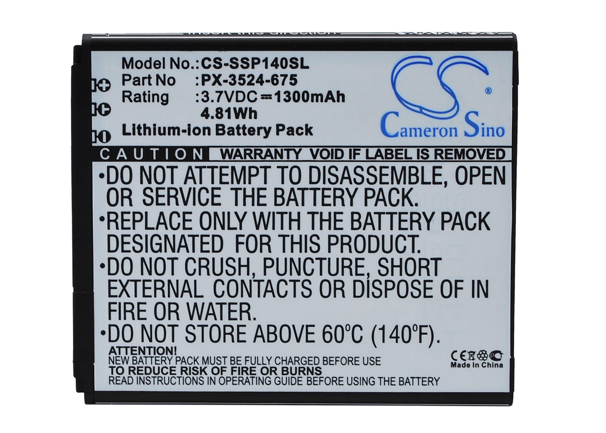 Replacement Battery for Simvalley SP-140 – Mobile, SmartPhone – 1300mAh / 3.7V - image 1