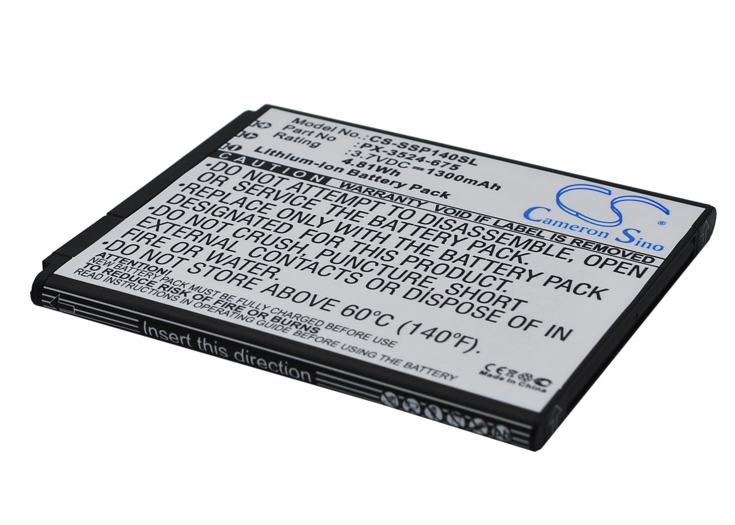 Replacement Battery for Simvalley  SingleCore – Mobile, SmartPhone – 1300mAh / 4.81Wh / 3.7V
