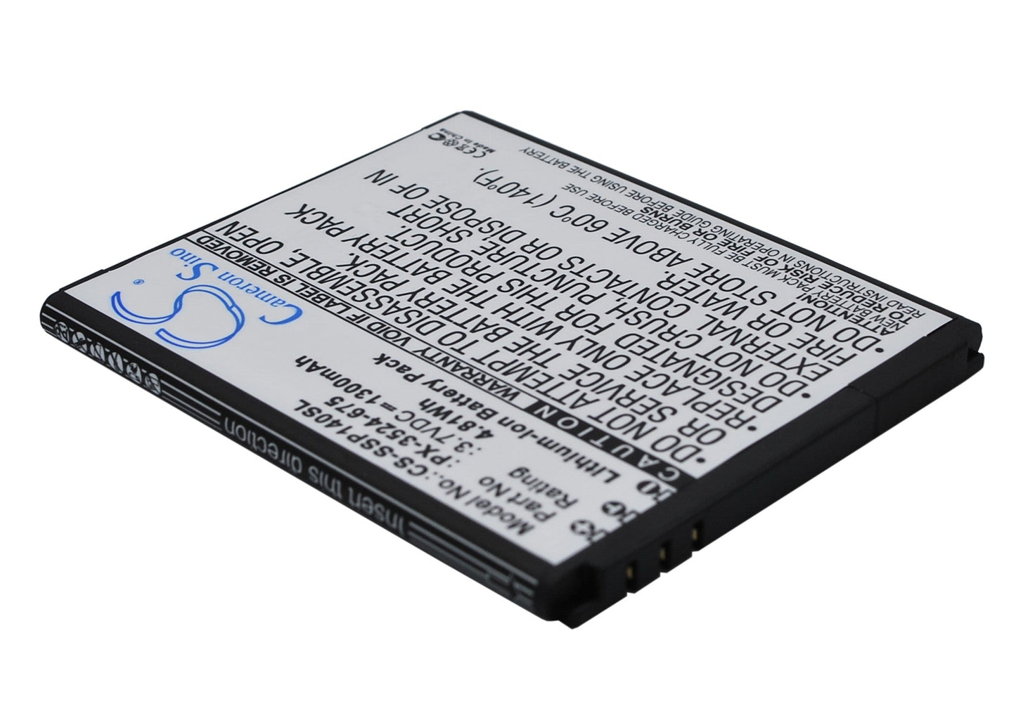 Replacement Battery for Simvalley  SingleCore – Mobile, SmartPhone – 1300mAh / 4.81Wh / 3.7V