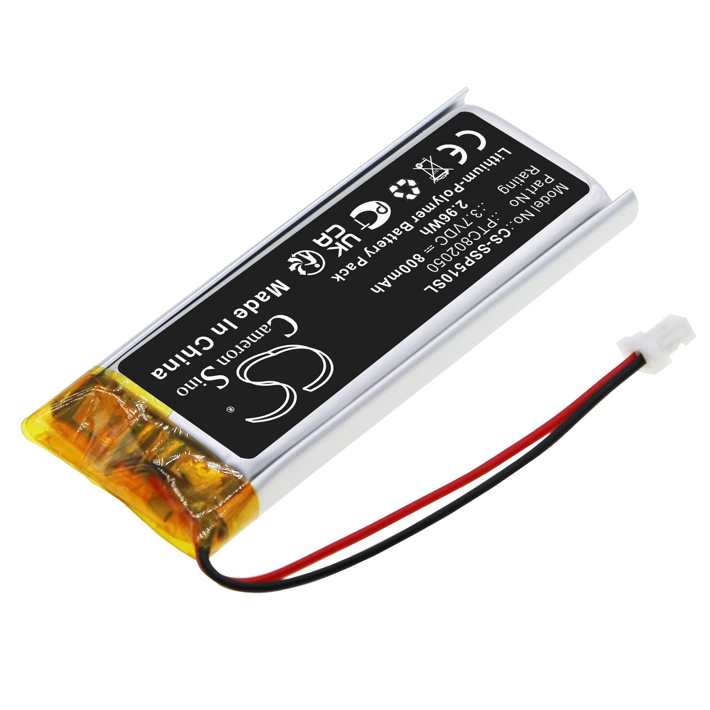 Replacement Battery for Interphone  ACTIVE – Wireless Headset – 800mAh / 2.96Wh / 3.7V