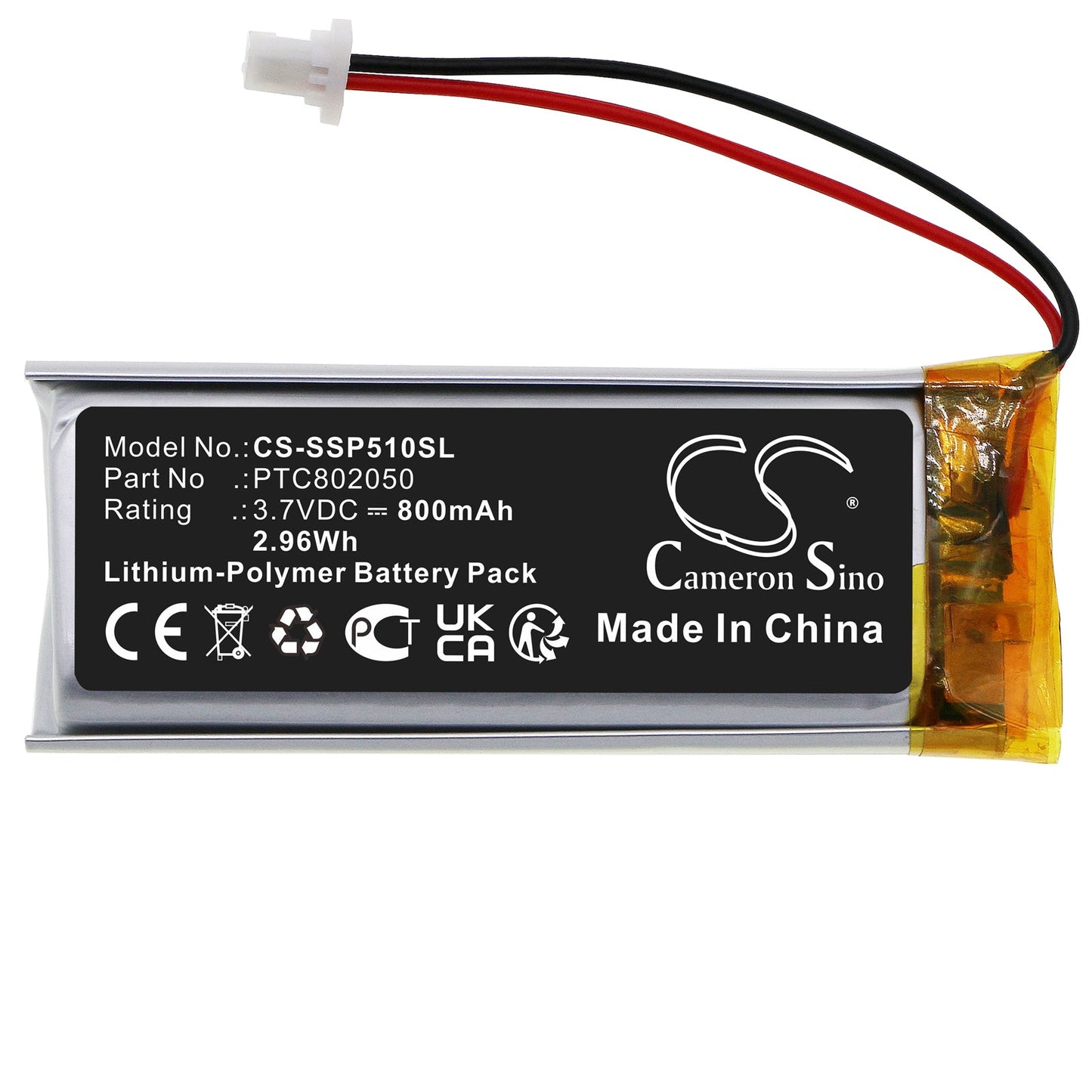 Replacement Battery for Interphone  ACTIVE – Wireless Headset – 800mAh / 2.96Wh / 3.7V