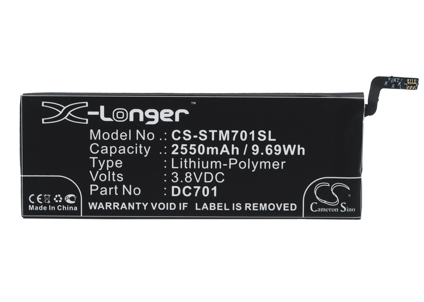 Replacement Battery for Smartisan T1 – Mobile, SmartPhone – 2550mAh / 3.8V - image 1