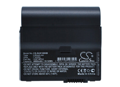 Replacement Battery for Sony VAIO VGN-UX17GP – Notebook, Laptop – 4800mAh / 7.4V - image 1