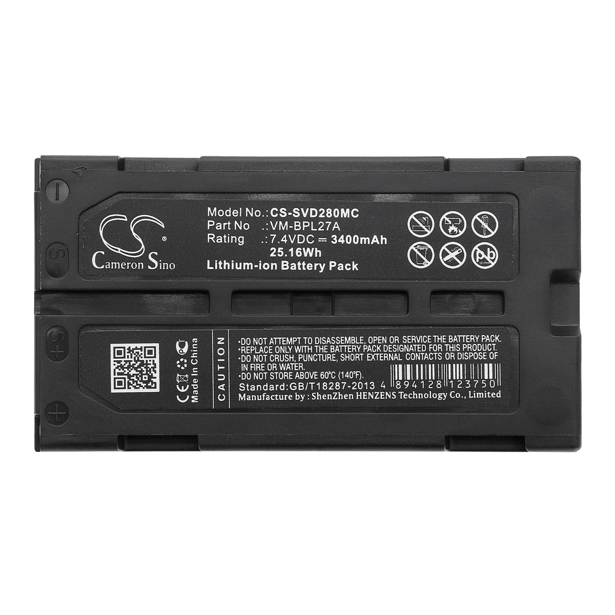 Replacement Battery for Panasonic | JVC | RCA | Proscan | Fuji | Hitachi AGBP15 – Camera – 3400mAh / 7.4V