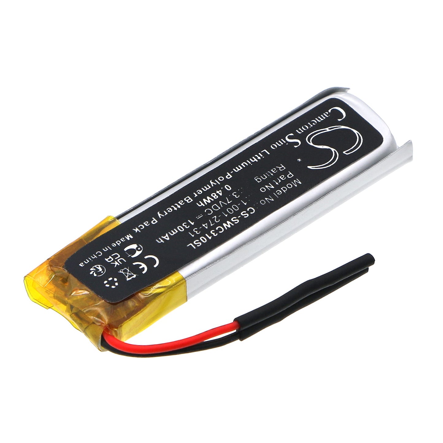 Replacement Battery for Sony  WI-C200 – Wireless Headset – 130mAh / 0.48Wh / 3.7V