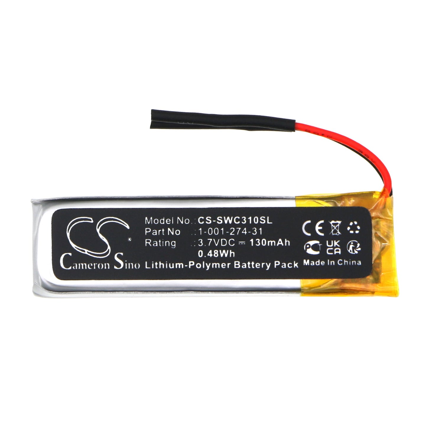 Replacement Battery for Sony  WI-C200 – Wireless Headset – 130mAh / 0.48Wh / 3.7V