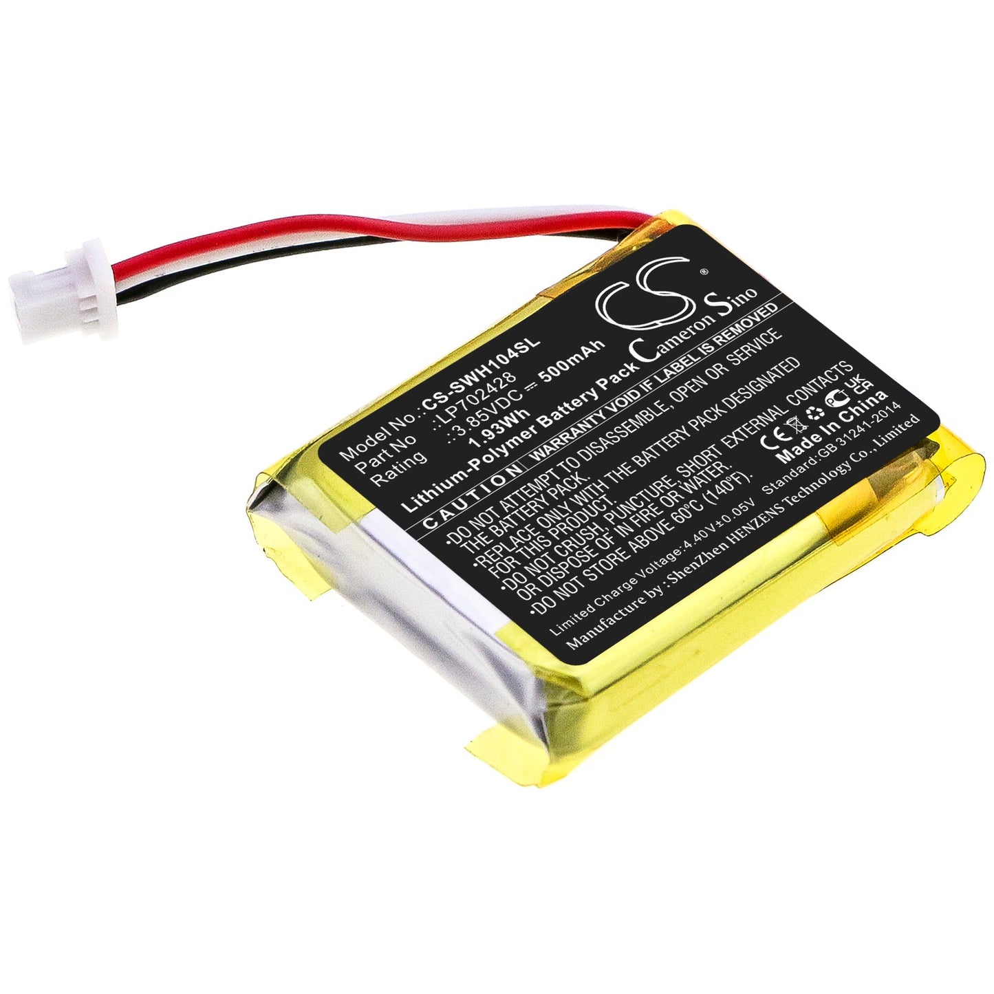 Replacement Battery for Sony  WF-1000XM4 Charging Case – Wireless Headset – 500mAh / 1.93Wh / 3.85V