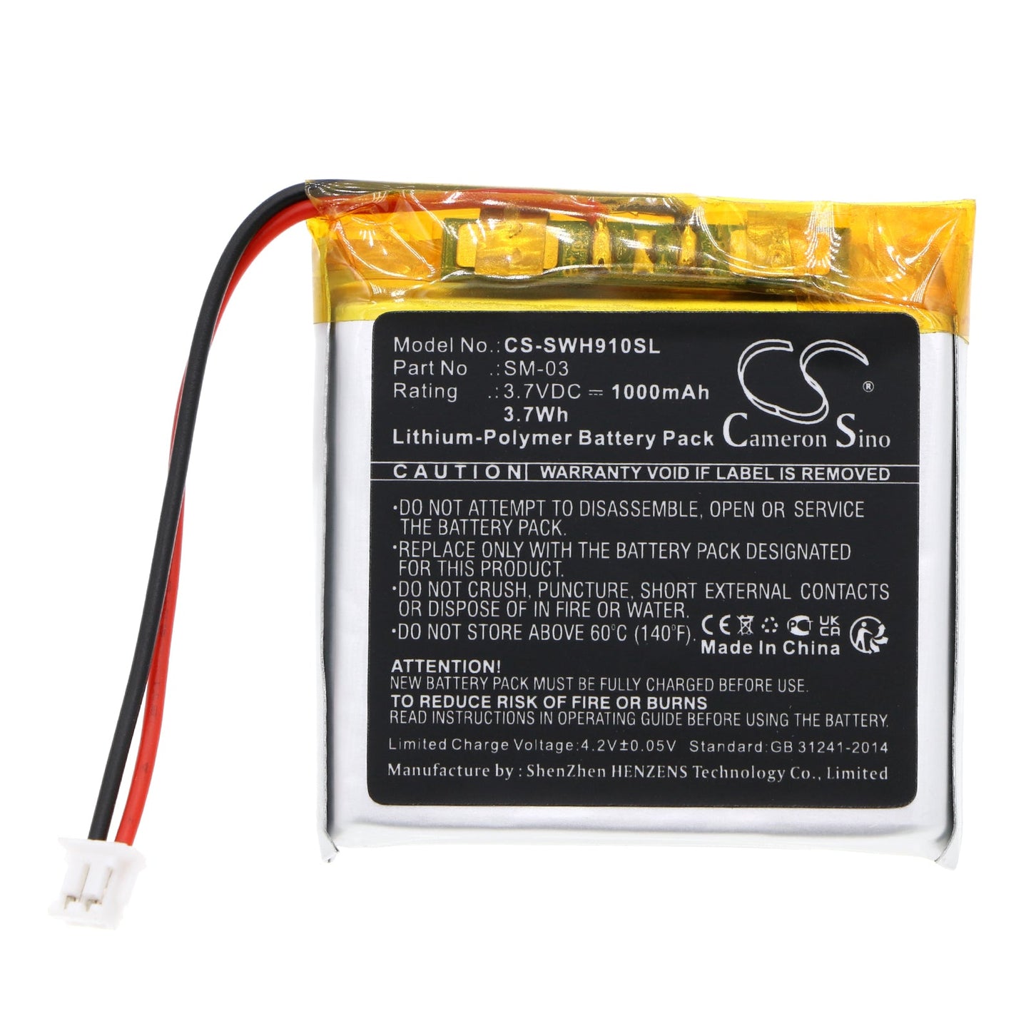 Replacement Battery for Sony   WH-H910N – Wireless Headset – 1000mAh / 3.7Wh / 3.7V