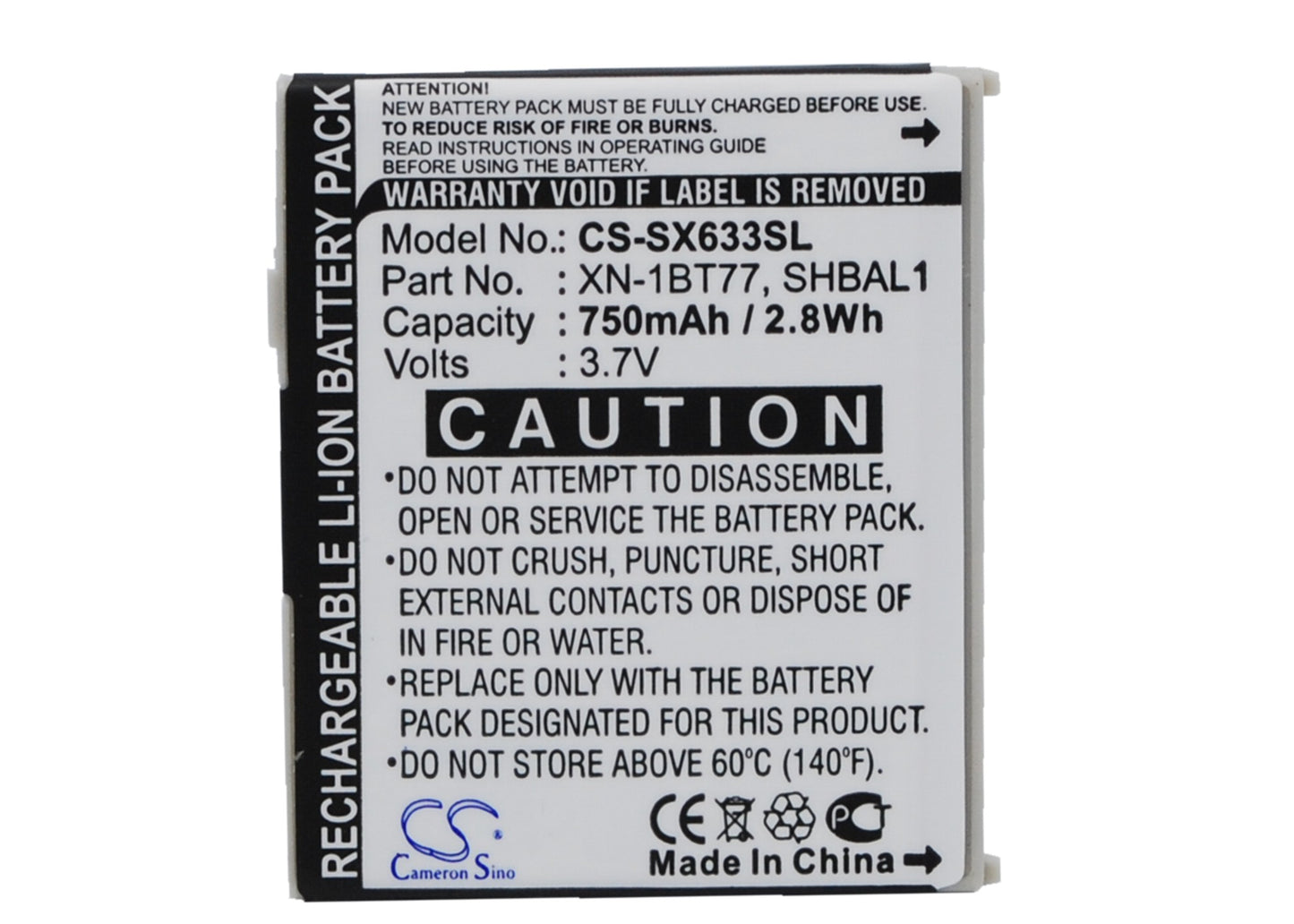 Replacement Battery for Vodafone | SoftBank | Sharp 705SH – Mobile, SmartPhone – 750mAh / 3.7V - image 1