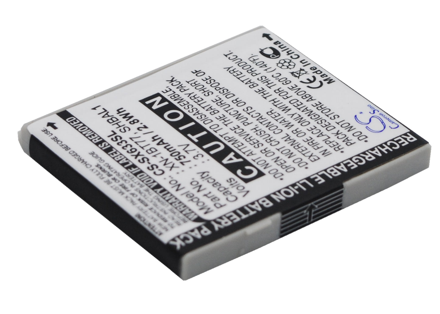 Replacement Battery for Vodafone | SoftBank | Sharp 705SH – Mobile, SmartPhone – 750mAh / 3.7V - image 2