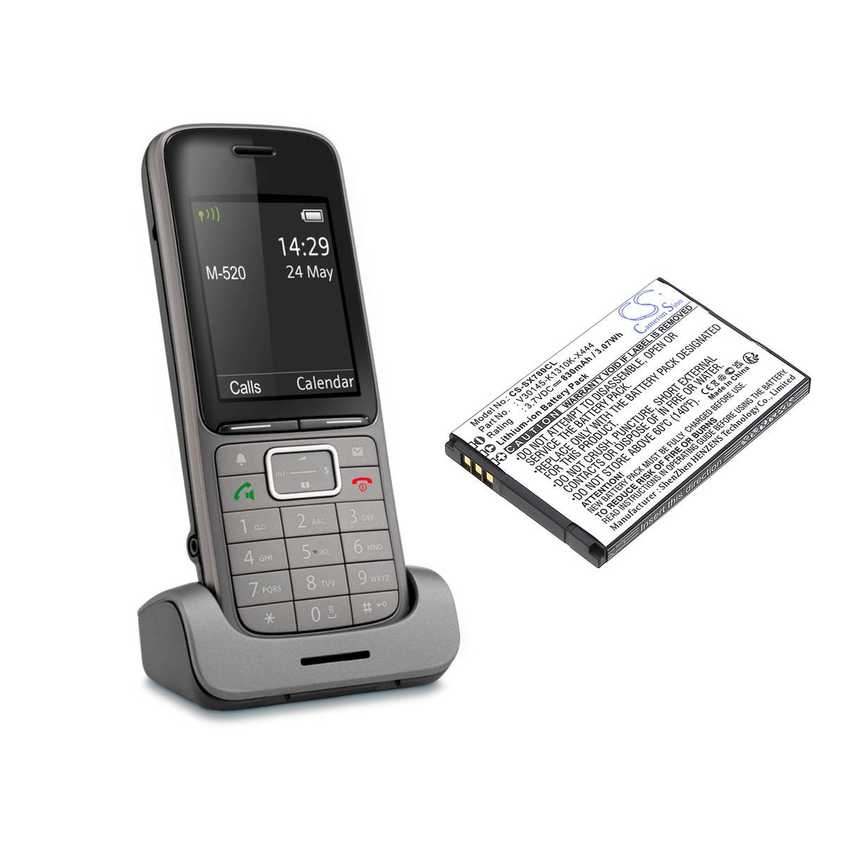 Replacement Battery for COMfortel | Gigaset | Unify | OpenStage | Siemens M-520 – Cordless Phone – 830mAh / 3.7V