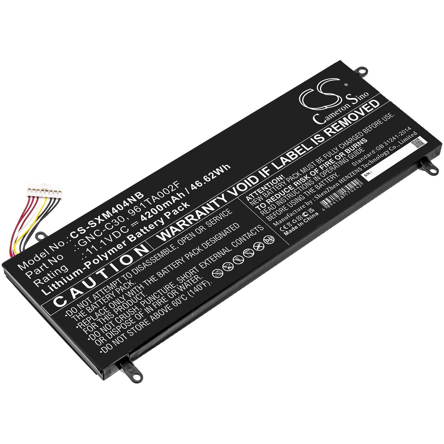Replacement Battery for Schenker  XMG C404 – Notebook, Laptop – 4200mAh / 46.62Wh / 11.1V