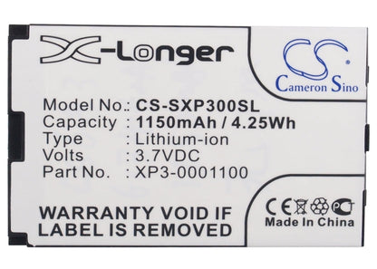 Replacement Battery for Socketmobile  Sonim XP3 – Mobile, SmartPhone – 1150mAh / 4.25Wh / 3.7V
