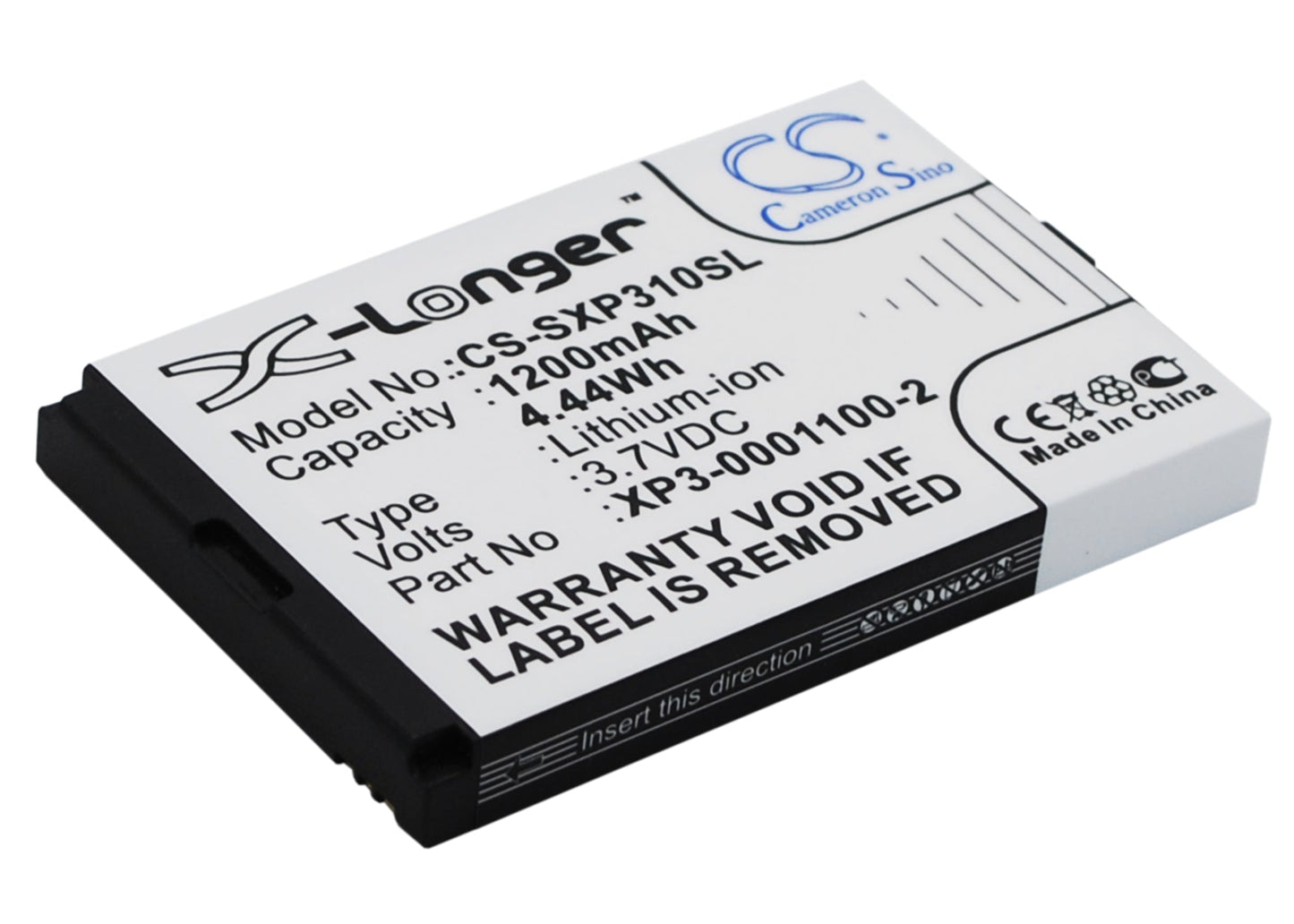 Replacement Battery for Socketmobile  Sonim XP3-S – Mobile, SmartPhone – 1200mAh / 4.44Wh / 3.7V