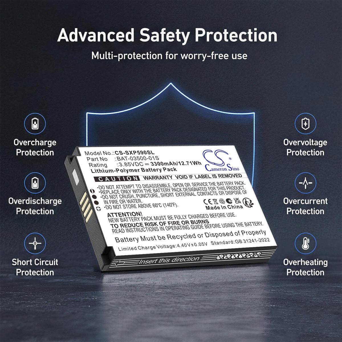Replacement Battery for Sonim XP5900 – Mobile, SmartPhone – 3300mAh / 3.85V