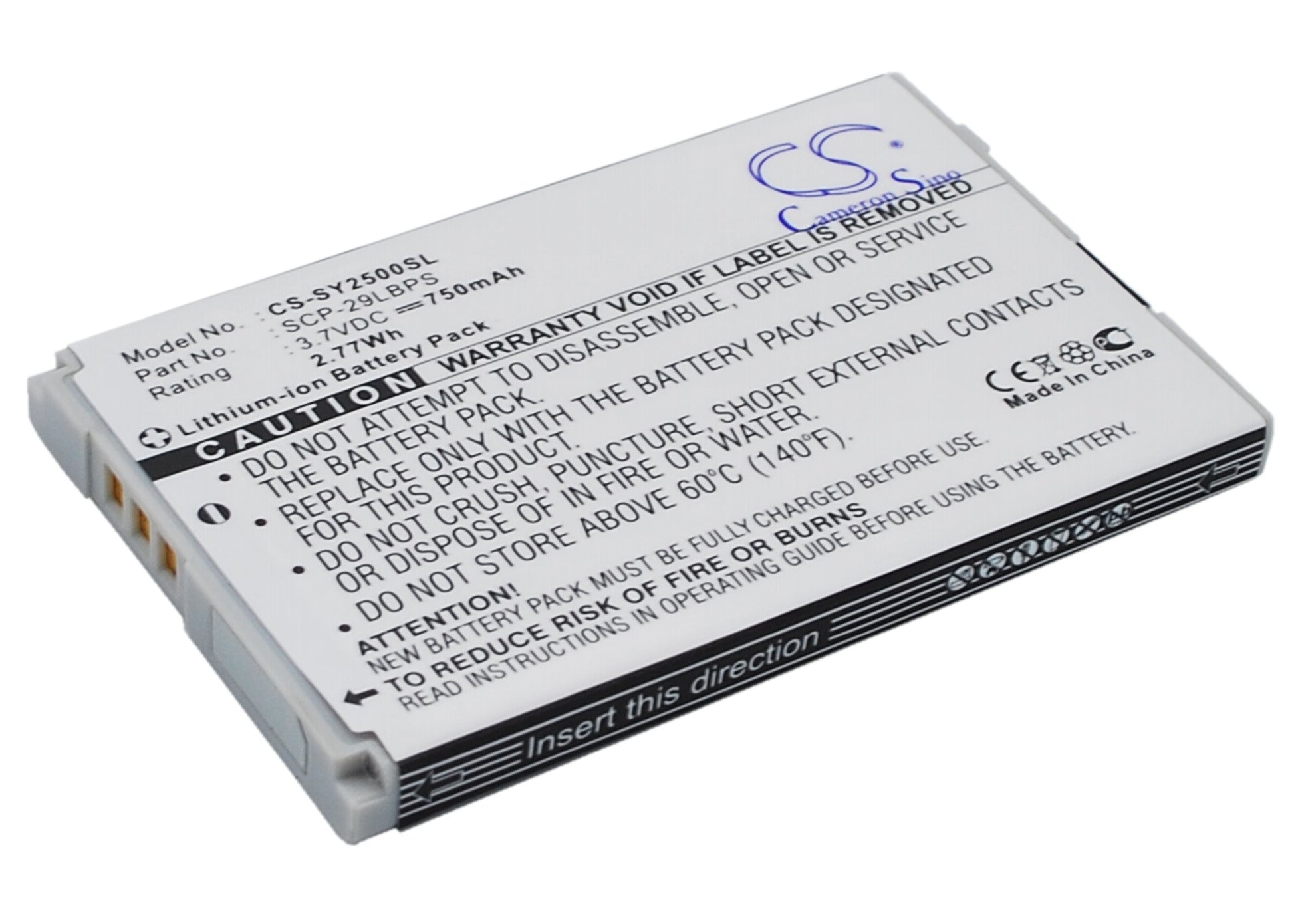 Replacement Battery for Sanyo SCP-2500 – Mobile, SmartPhone – 750mAh / 3.7V - image 1