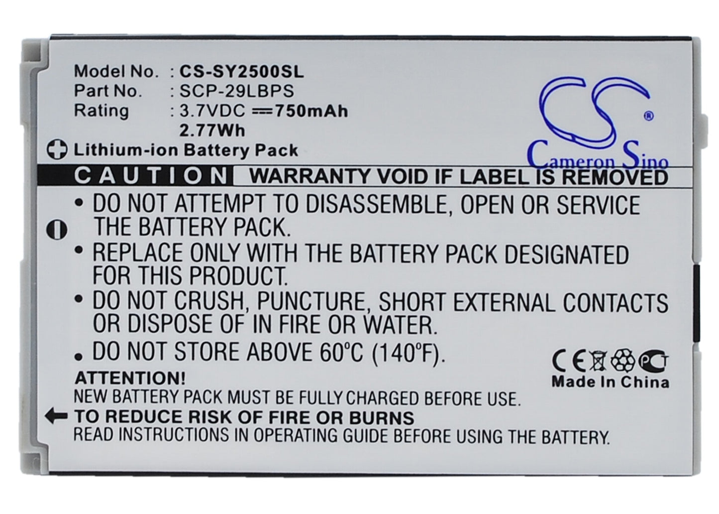 Replacement Battery for Sanyo SCP-2500 – Mobile, SmartPhone – 750mAh / 3.7V - image 5