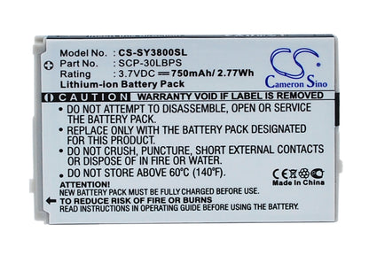 Replacement Battery for Sanyo SCP-3800 – Mobile, SmartPhone – 750mAh / 3.7V - image 1