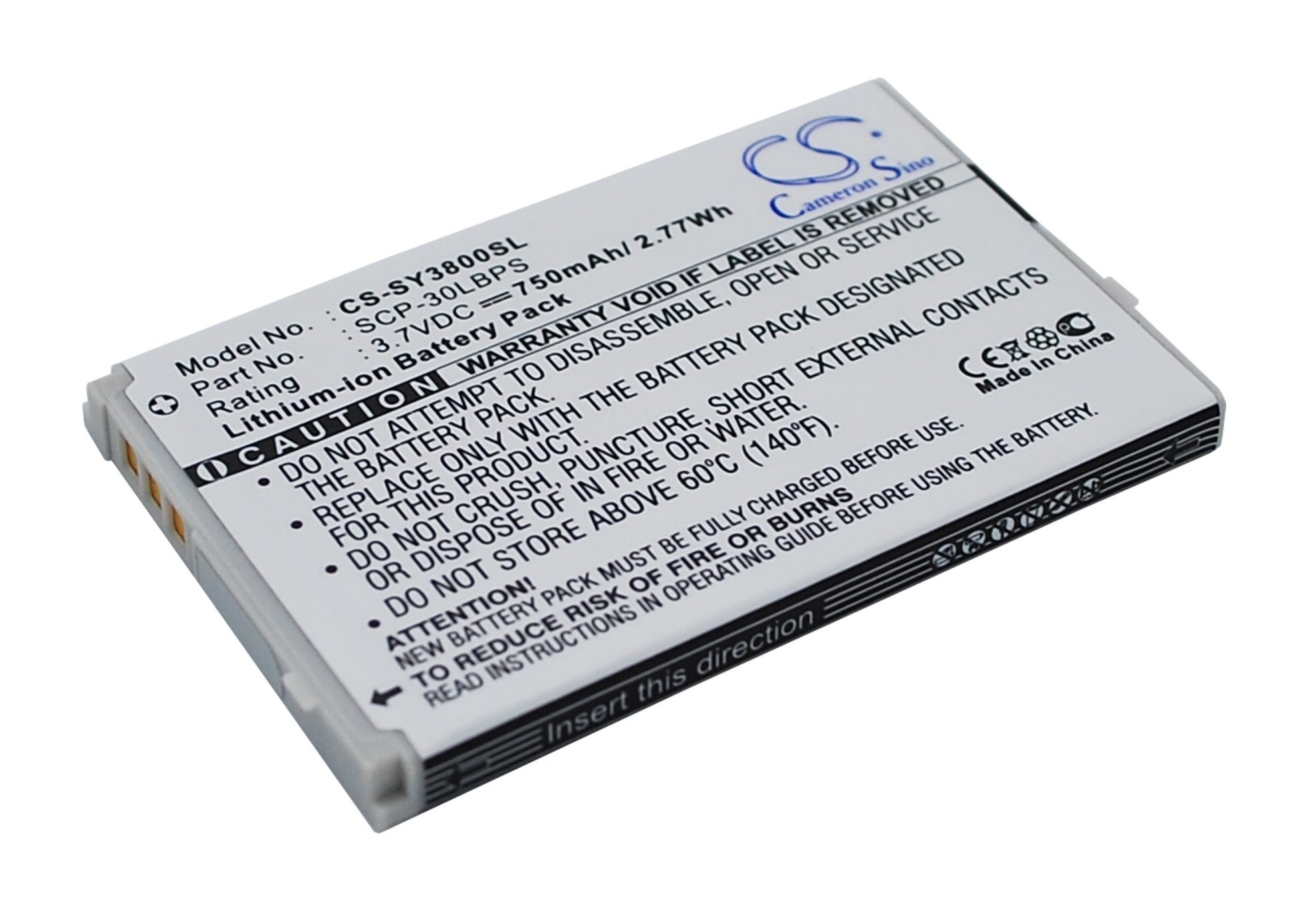 Replacement Battery for Sanyo SCP-3800 – Mobile, SmartPhone – 750mAh / 3.7V - image 2