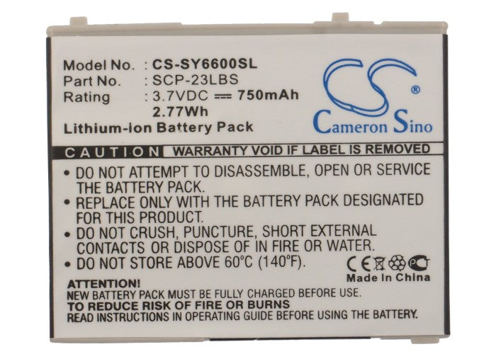 Replacement Battery for Sanyo SCP-6600 – Mobile, SmartPhone – 750mAh / 3.7V - image 5