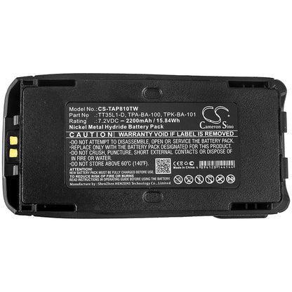 Replacement Battery for Tait  TP8100 – Two-Way Radio – 2200mAh / 15.84Wh / 7.2V