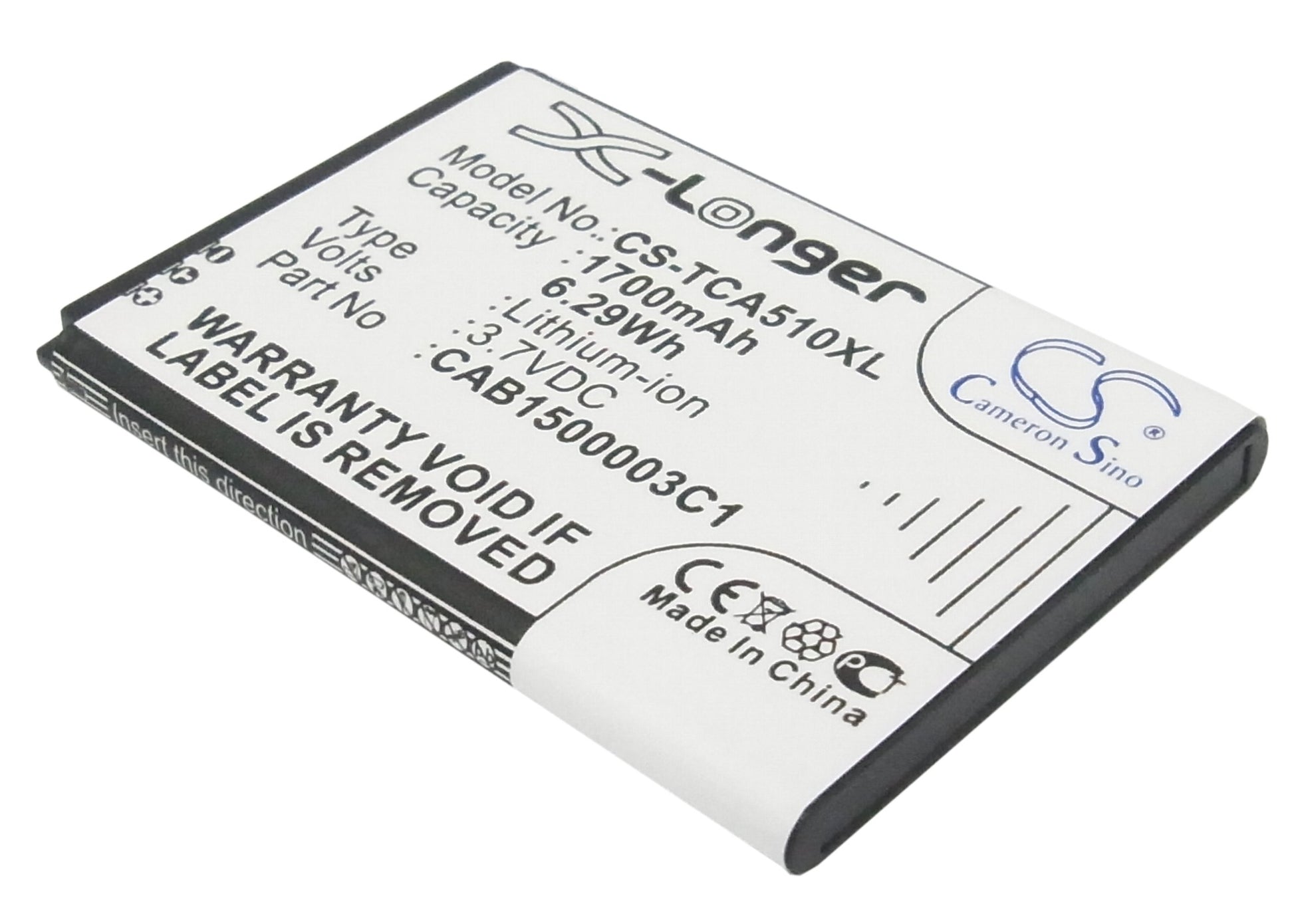 Replacement Battery for TCL A510 – Mobile, SmartPhone – 1700mAh / 3.7V - image 1
