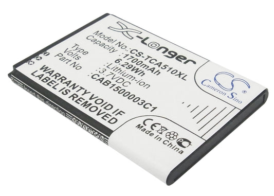 Replacement Battery for TCL A510 – Mobile, SmartPhone – 1700mAh / 3.7V - image 1