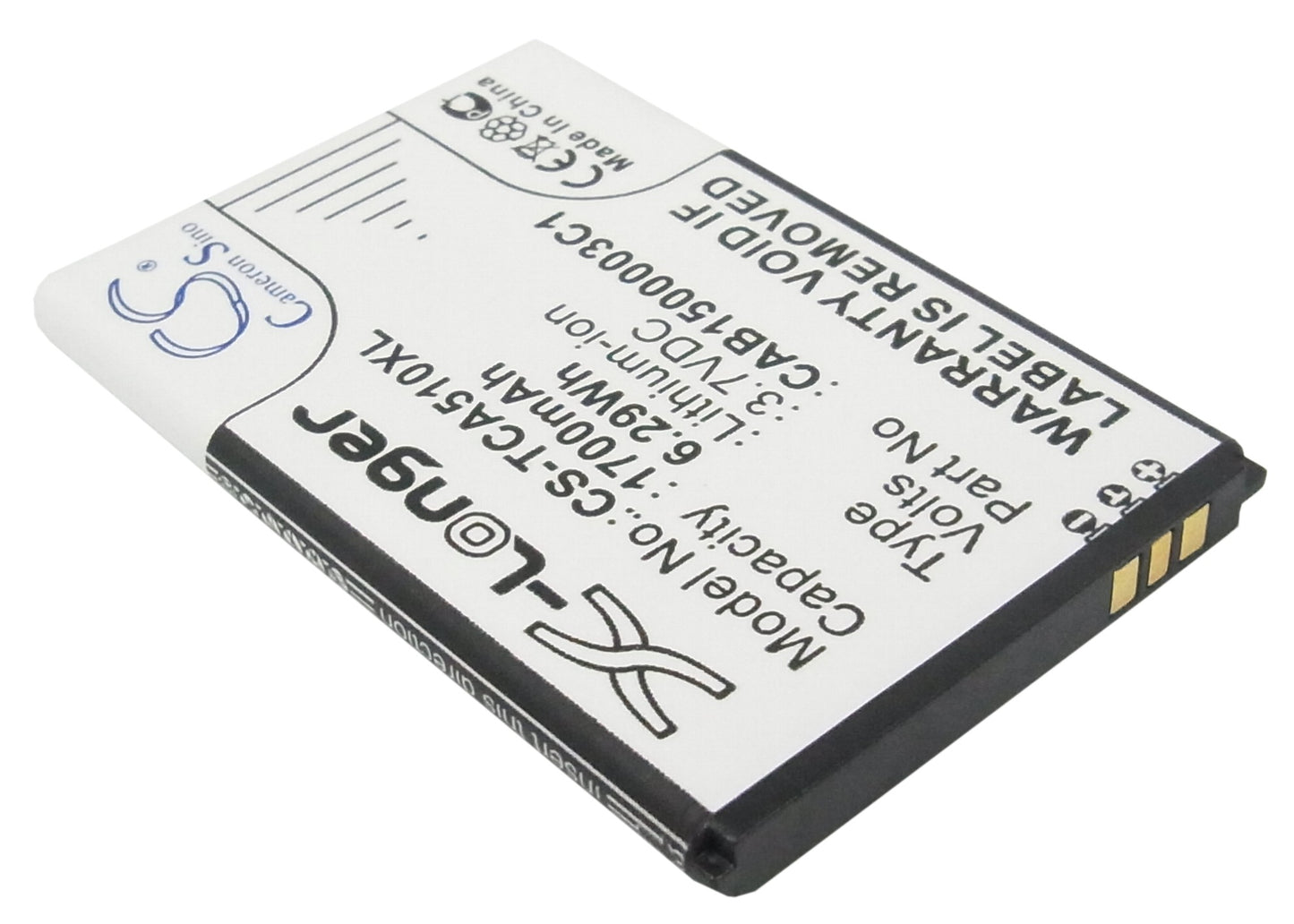 Replacement Battery for TCL A510 – Mobile, SmartPhone – 1700mAh / 3.7V - image 2