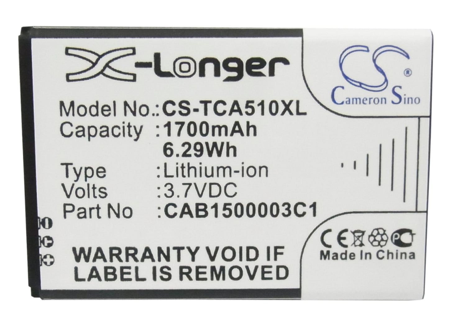 Replacement Battery for TCL A510 – Mobile, SmartPhone – 1700mAh / 3.7V - image 5