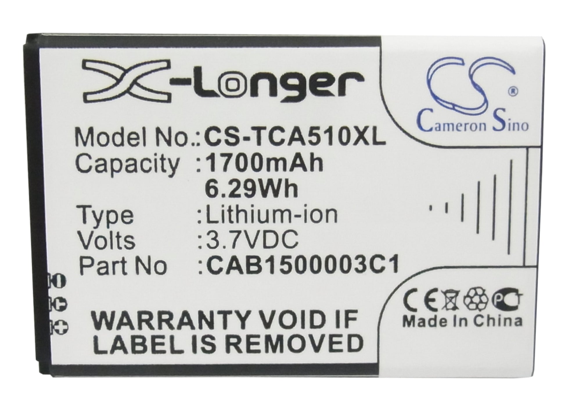 Replacement Battery for TCL A510 – Mobile, SmartPhone – 1700mAh / 3.7V - image 5