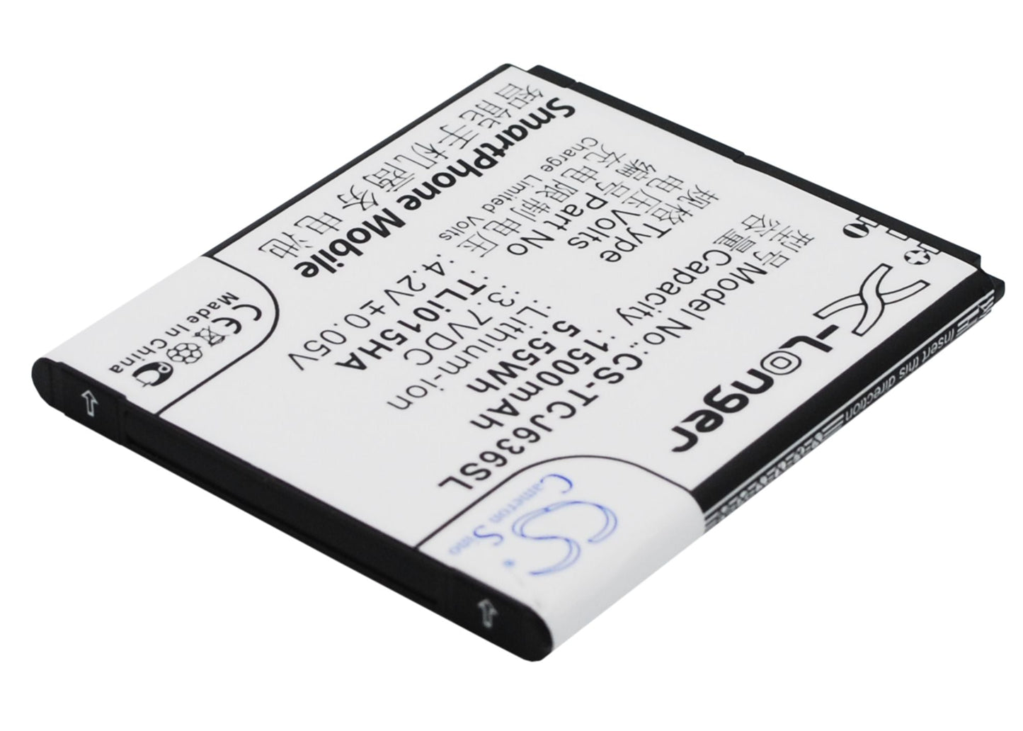 Replacement Battery for TCL  J636D – Mobile, SmartPhone – 1500mAh / 5.55Wh / 3.7V