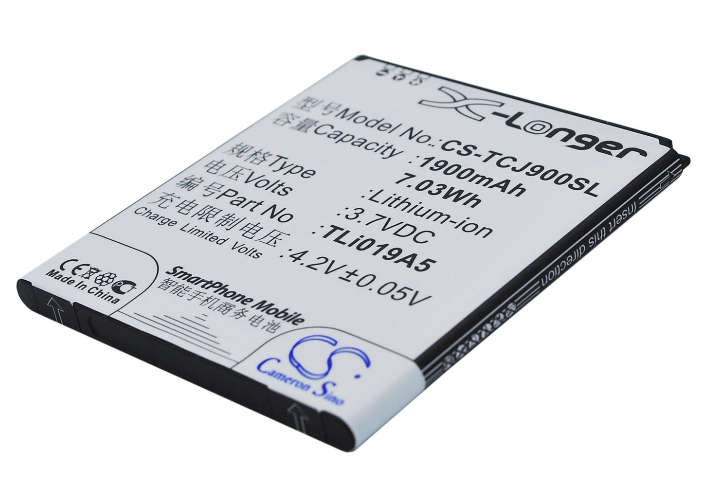 Replacement Battery for TCL | Alcatel J900C – Mobile, SmartPhone – 1900mAh / 3.7V - image 1