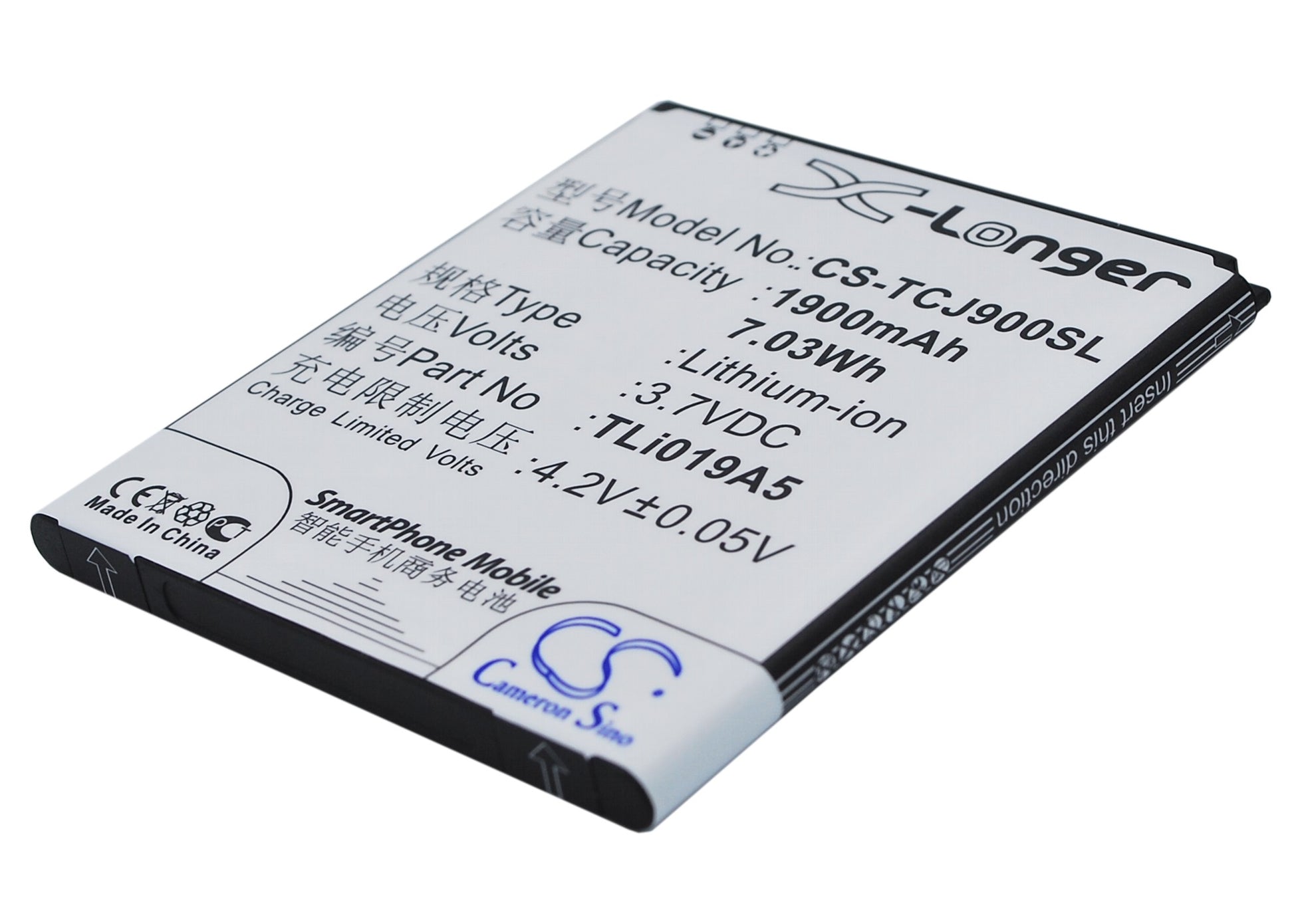 Replacement Battery for TCL | Alcatel J900C – Mobile, SmartPhone – 1900mAh / 3.7V - image 1