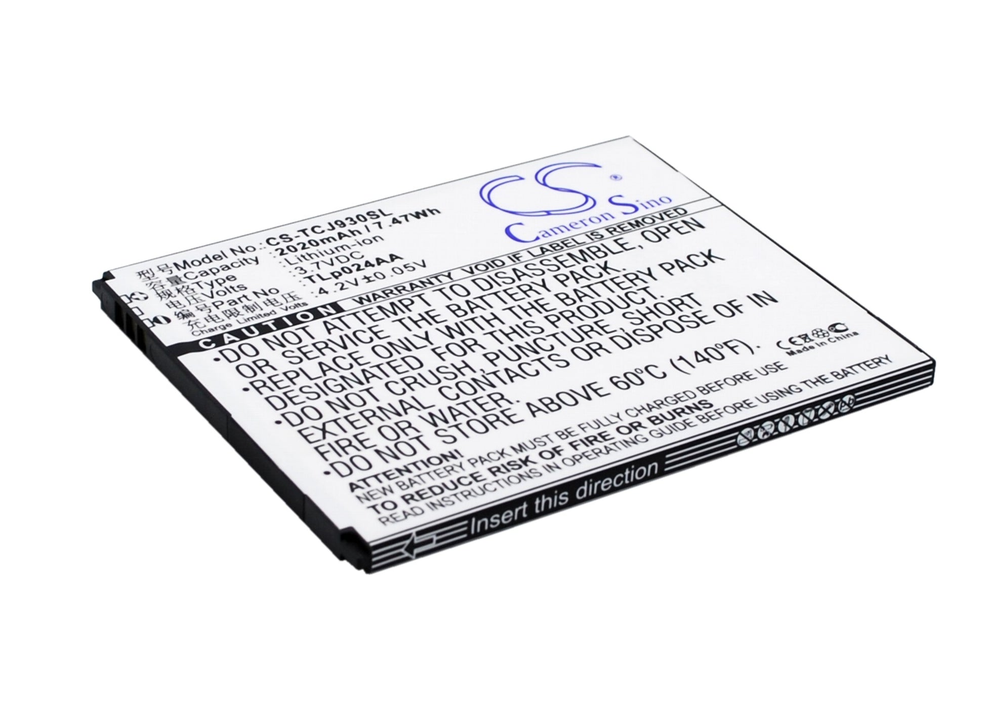 Replacement Battery for TCL J930 – Mobile, SmartPhone – 2020mAh / 3.7V - image 2