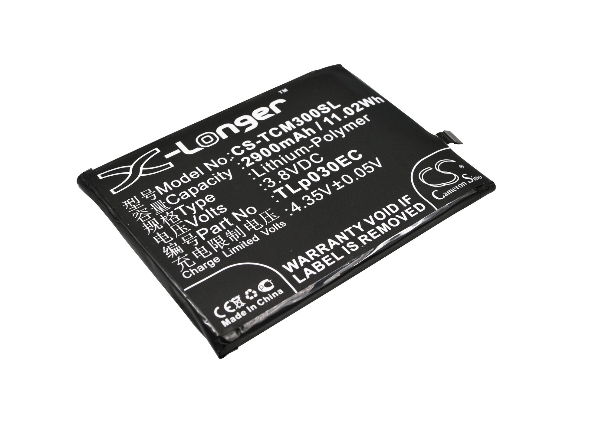 Replacement Battery for TCL 3S – Mobile, SmartPhone – 2900mAh / 3.8V - image 1