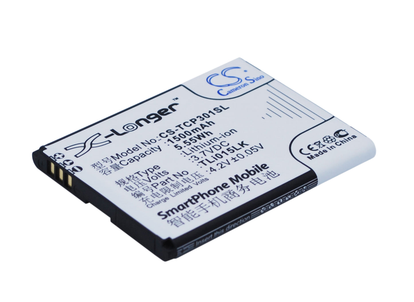 Replacement Battery for TCL P301M – Mobile, SmartPhone – 1500mAh / 3.7V - image 2